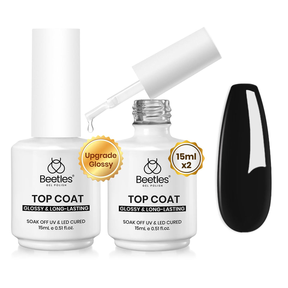 Beetles Gel Polish front packaging showing two 15ml bottles and high-shine benefit