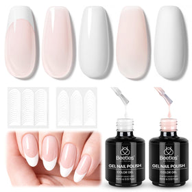 Beetles Gel Polish front packaging showing kit and two bottles for easy French manicures
