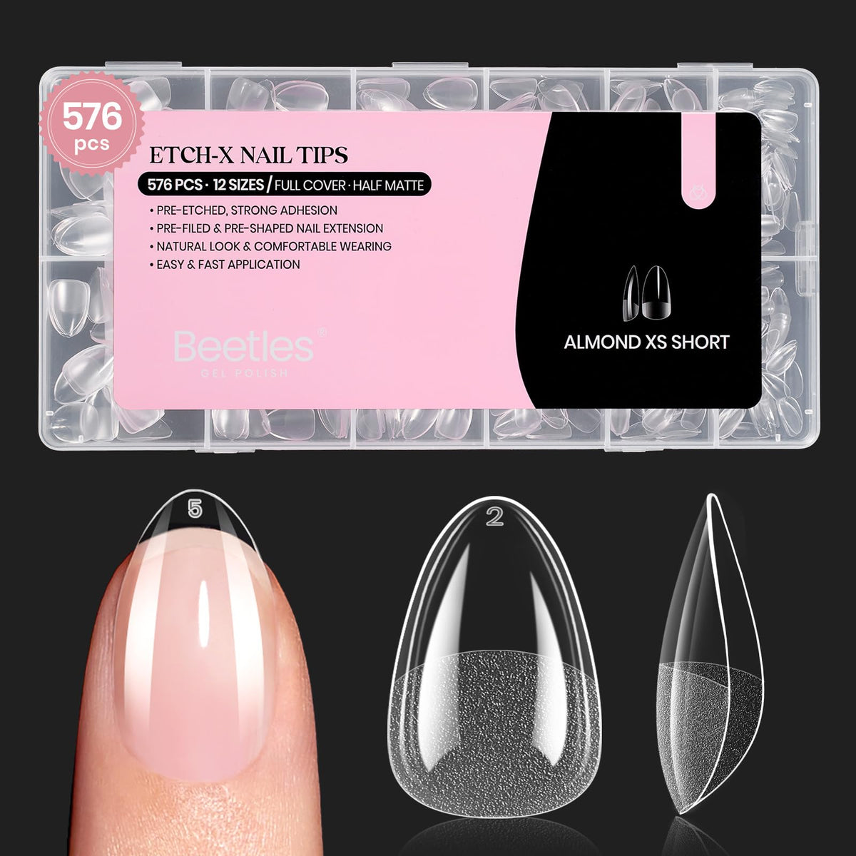beetles front packaging showing 576pcs kit and included sizes providing convenience