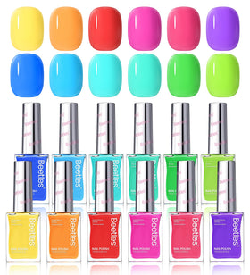 Beetles front packaging showing 12 neon polish bottles and vibrant colors for gifting