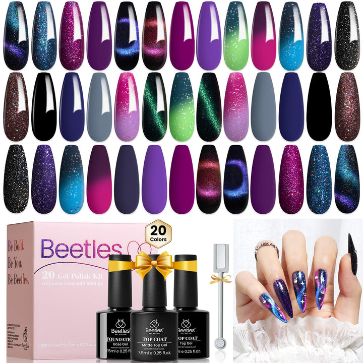 beetles front packaging showing full 24-piece kit and gift box benefit: ready-to-gift