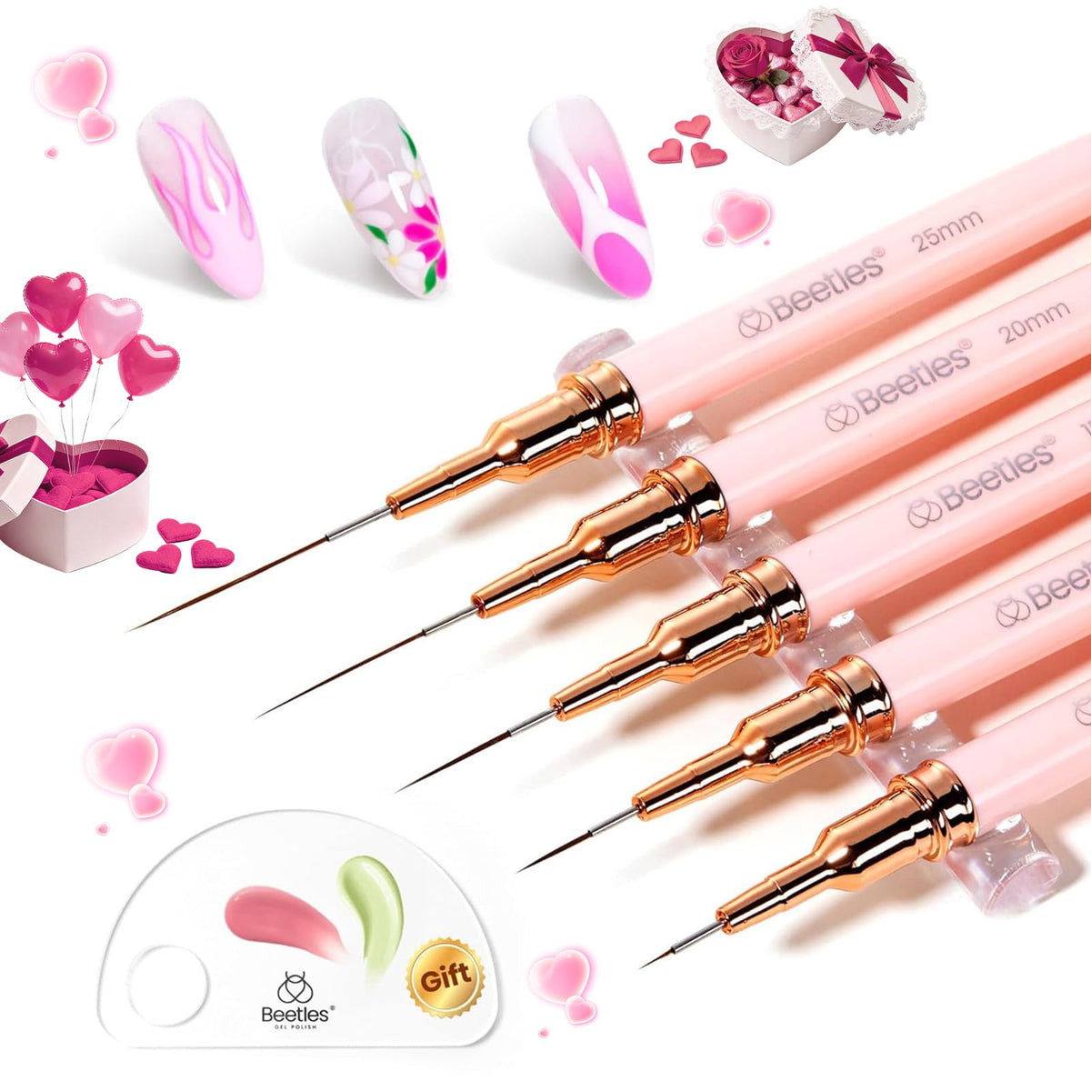 Beetles Gel Polish front packaging showing all included brushes and accessories for neat storage