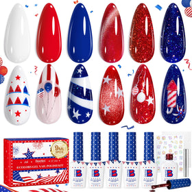 Beetles front packaging showing six patriotic gel bottles and kit benefits
