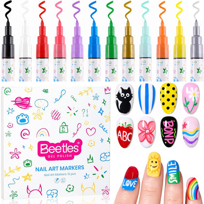 beetles front packaging showing full 12-color set and acrylic case, convenient storage
