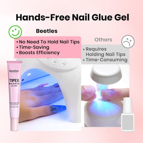 beetles gap filling between tip and flat nail illustrating improved contact benefit