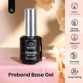 Beetles Gel Base Coat brush and cap close-up showing easy application benefit