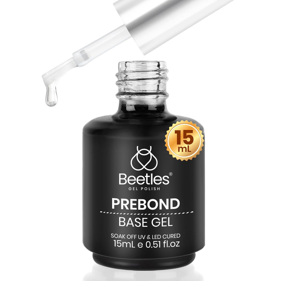 Beetles Gel Base Coat front bottle showing label and 15ml size for consistent priming