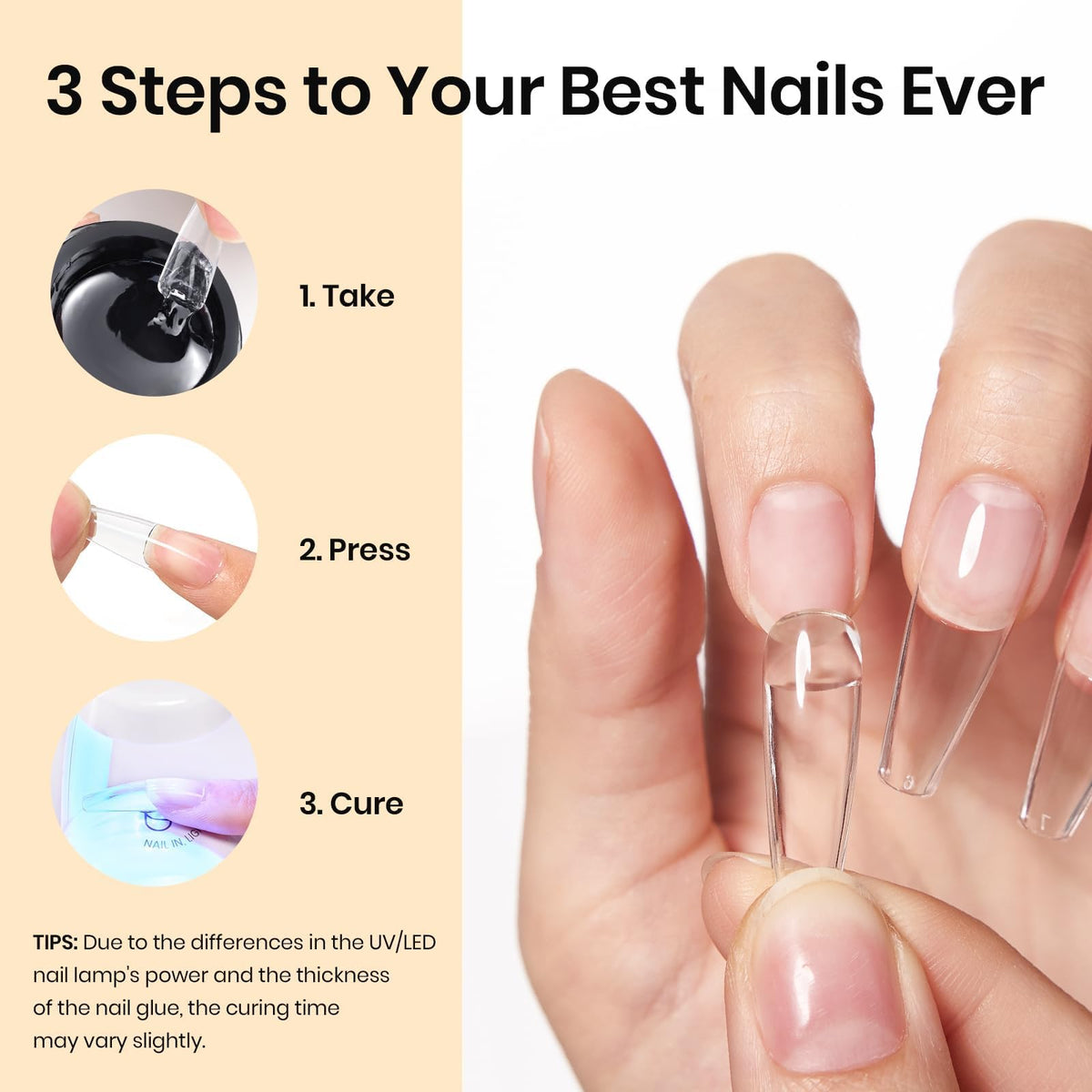 Beetles Gel Polish curing tips under UV/LED lamp for fast reliable set