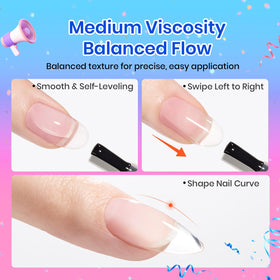 Hand holding a Beetles gel bottle to show scale and travel-friendly 15 mL size benefit