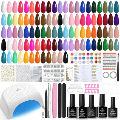 Beetles Gel Nail Kit front packaging showing colors and lamp for easy setup
