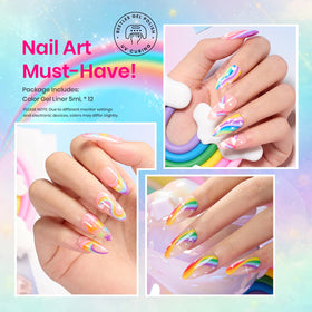 beetles gel line painted on nail tip showing crisp French tip and cured glossy finish
