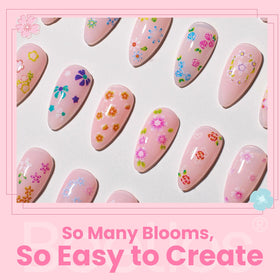 Beetles Gel Polish 3D flower texture detail for realistic floral depth