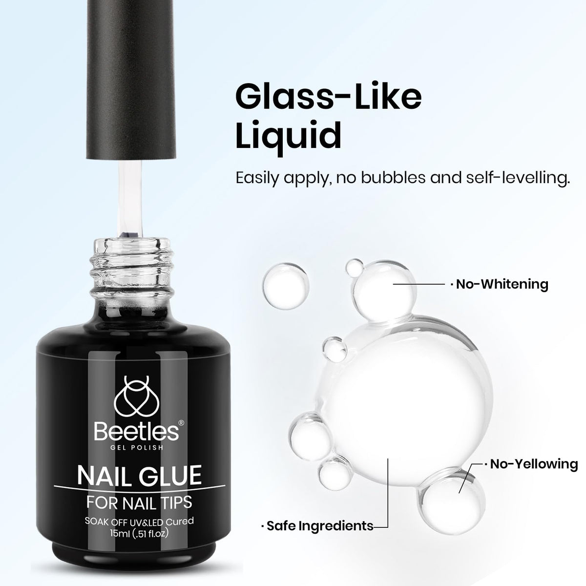 Beetles Gel Polish brush close-up demonstrating smooth application and precise control