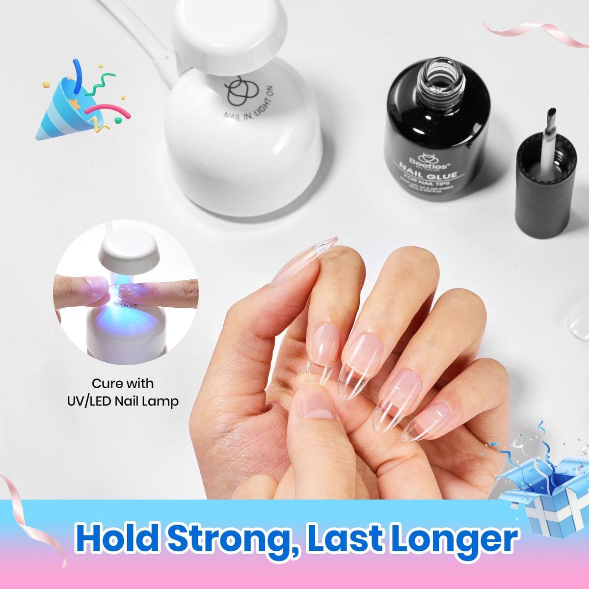 beetles gel polish clear gel texture close-up showing glass-like clarity for glossy finish