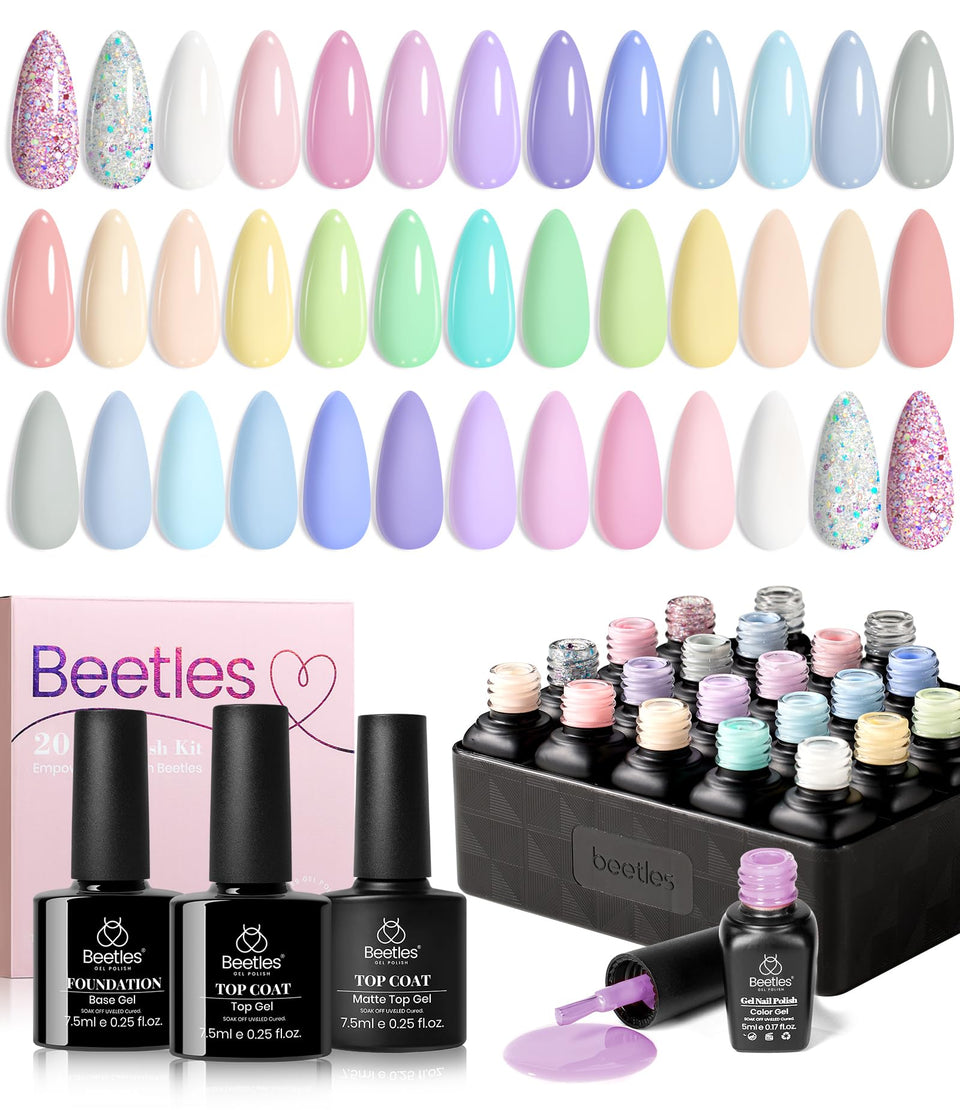 beetles Gel Polish front packaging showing full 23-piece kit, useful for gifting