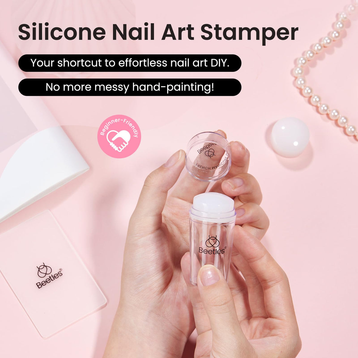 Beetles Gel Polish lifestyle scene with kit on vanity for effortless at-home manicure