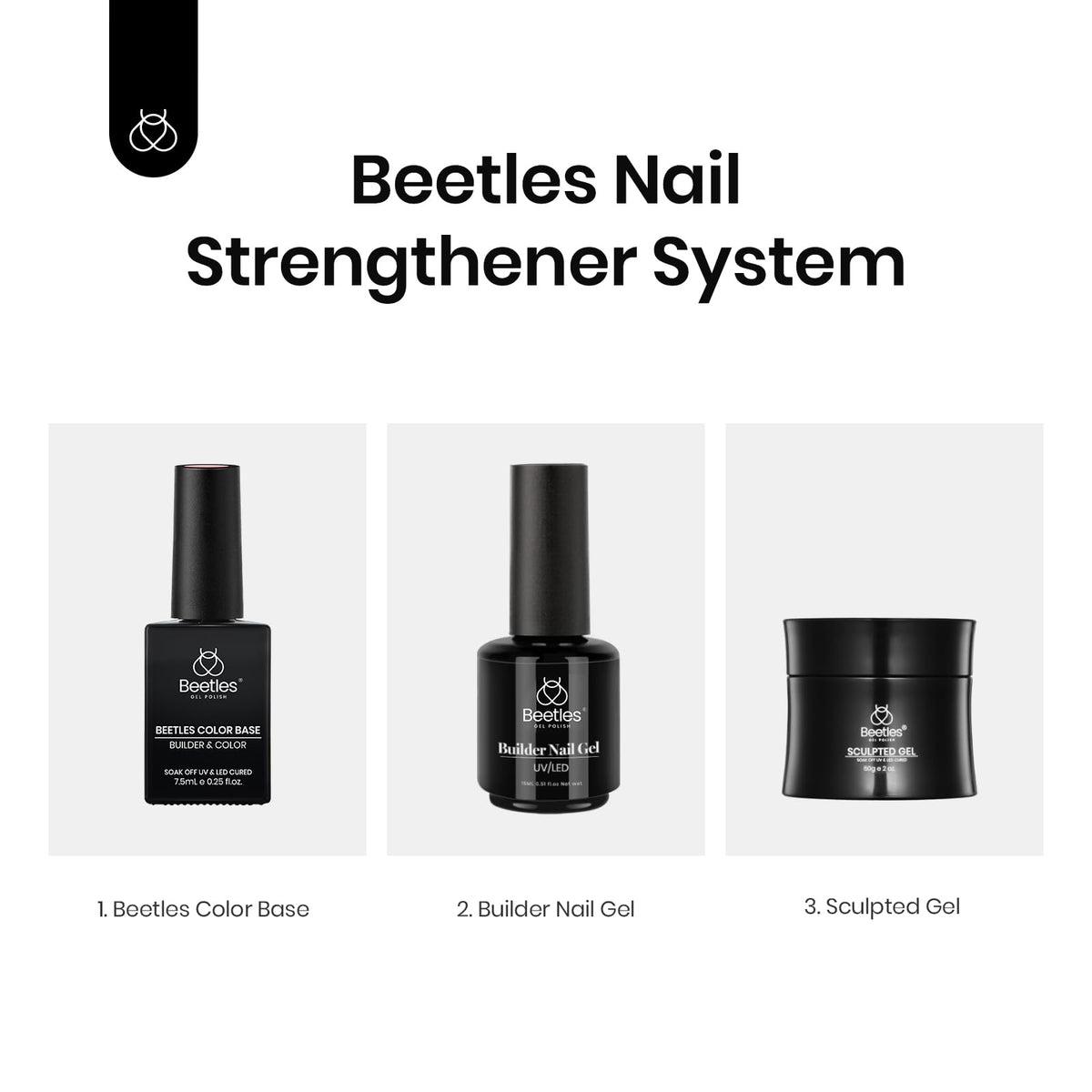 Beetles Gel Polish set on a manicure table conveying salon-quality at-home results