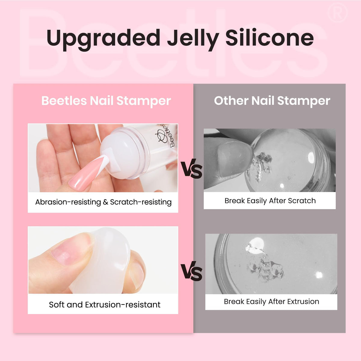 Beetles Gel Polish spare silicone replacement heads displayed for long-term use