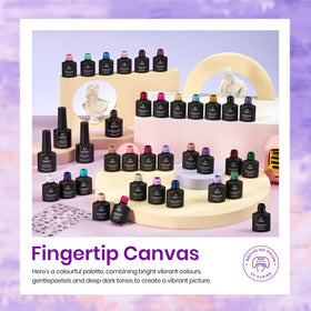 beetles gel polish bottle next to ruler showing true size and travel-friendly benefit