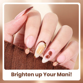 beetles Gel Polish swatch fan on nail tips illustrating wearable shade options