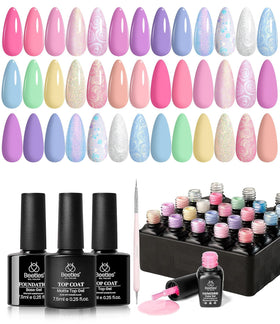 beetles gel polish front packaging showing full kit and benefits