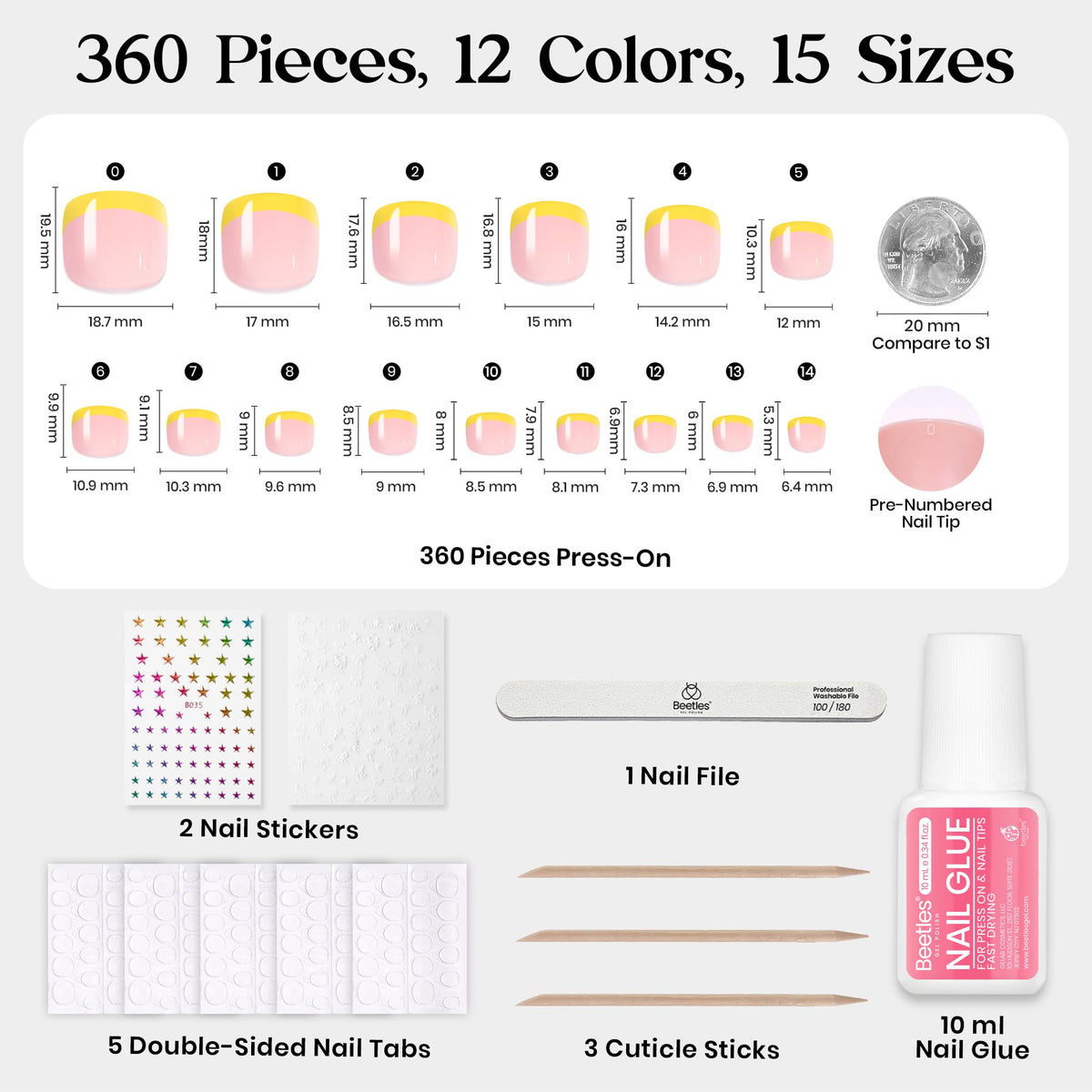 beetles size chart and selection demonstrating 15 sizes for accurate toe fit