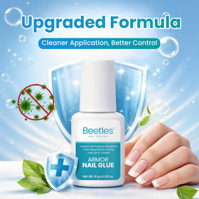 beetles Gel Polish bonding an acrylic nail tip showing strong hold for everyday wear