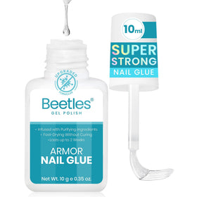 beetles Gel Polish front bottle showing label and 10ml size for clear product ID and benefit
