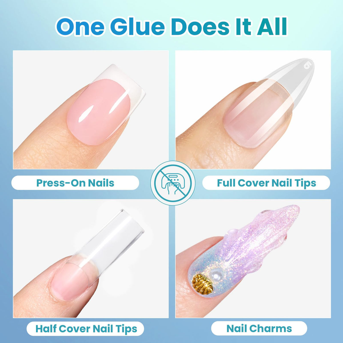 beetles Gel Polish securing a rhinestone on nail illustrating reliable attachment of light decorations