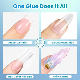 beetles Gel Polish securing a rhinestone on nail illustrating reliable attachment of light decorations
