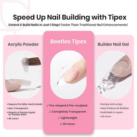 beetles Gel Polish applying 20g solid gel glue to tip for secure bond