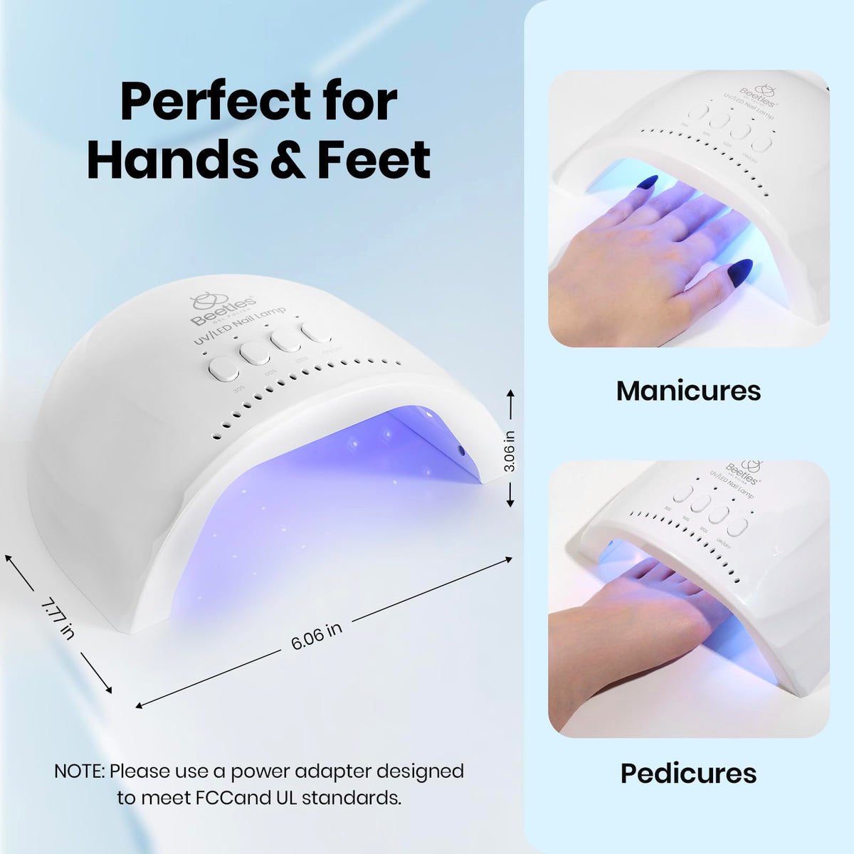 beetles hand inside lamp curing gel polish for consistent results