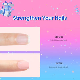 Beetles Gel Polish on model hand in natural French look, durable flexible wear