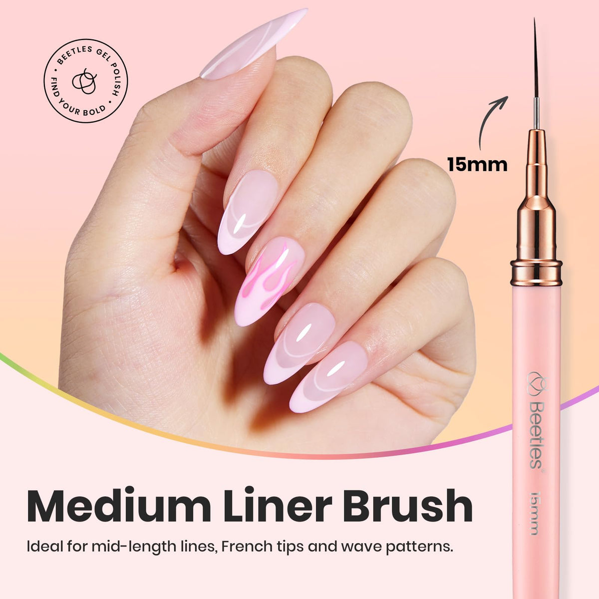 Beetles Gel Polish metal handle detail demonstrating balanced grip for precise nail art