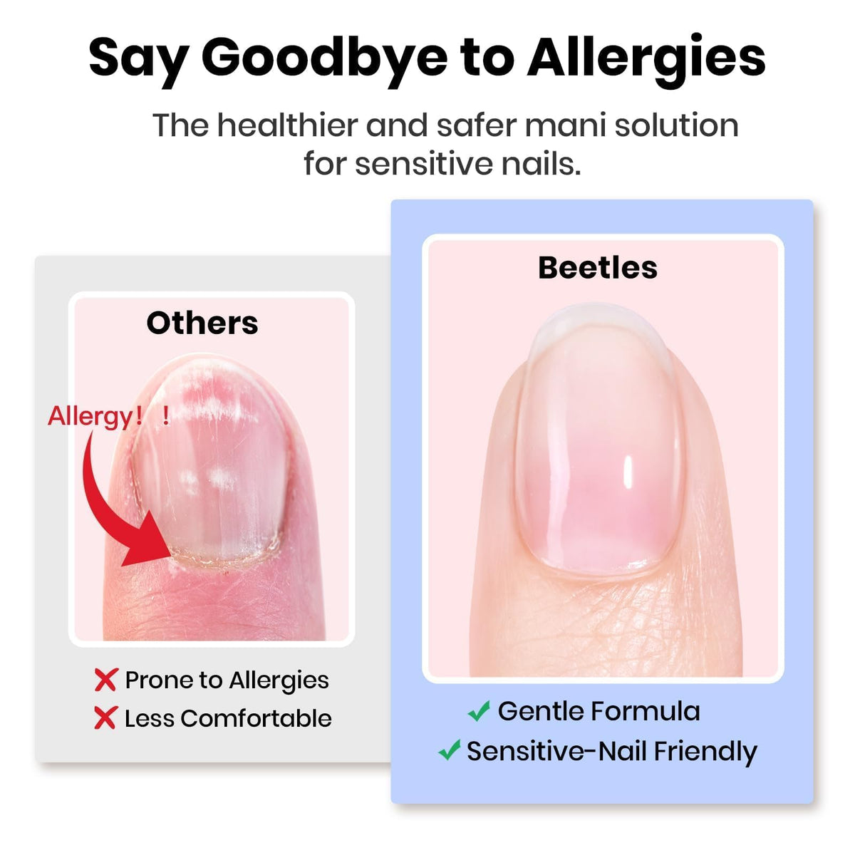 Beetles in-use application applying dehydrator to nail for improved long-lasting adhesion
