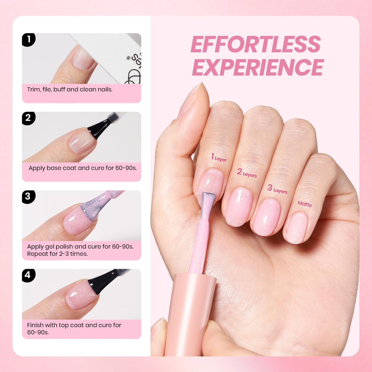 beetles in use french manicure demo showing subtle glitter tips and shine