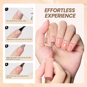 beetles in use french manicure model applying jelly nude for natural elegant tip definition