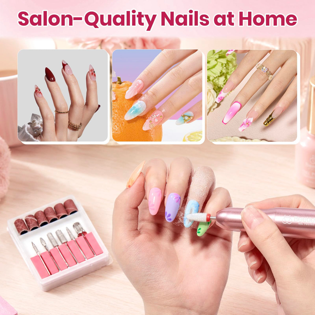 Beetles in use removing gel polish for faster at-home results