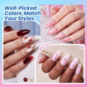 beetles in-use home manicure showing person applying gel benefit: salon results at home