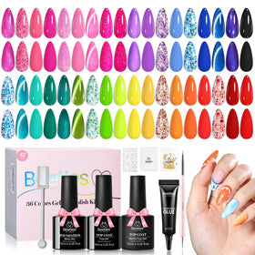 Beetles Gel Polish kit box front showing tropical gift packaging and 36 colors
