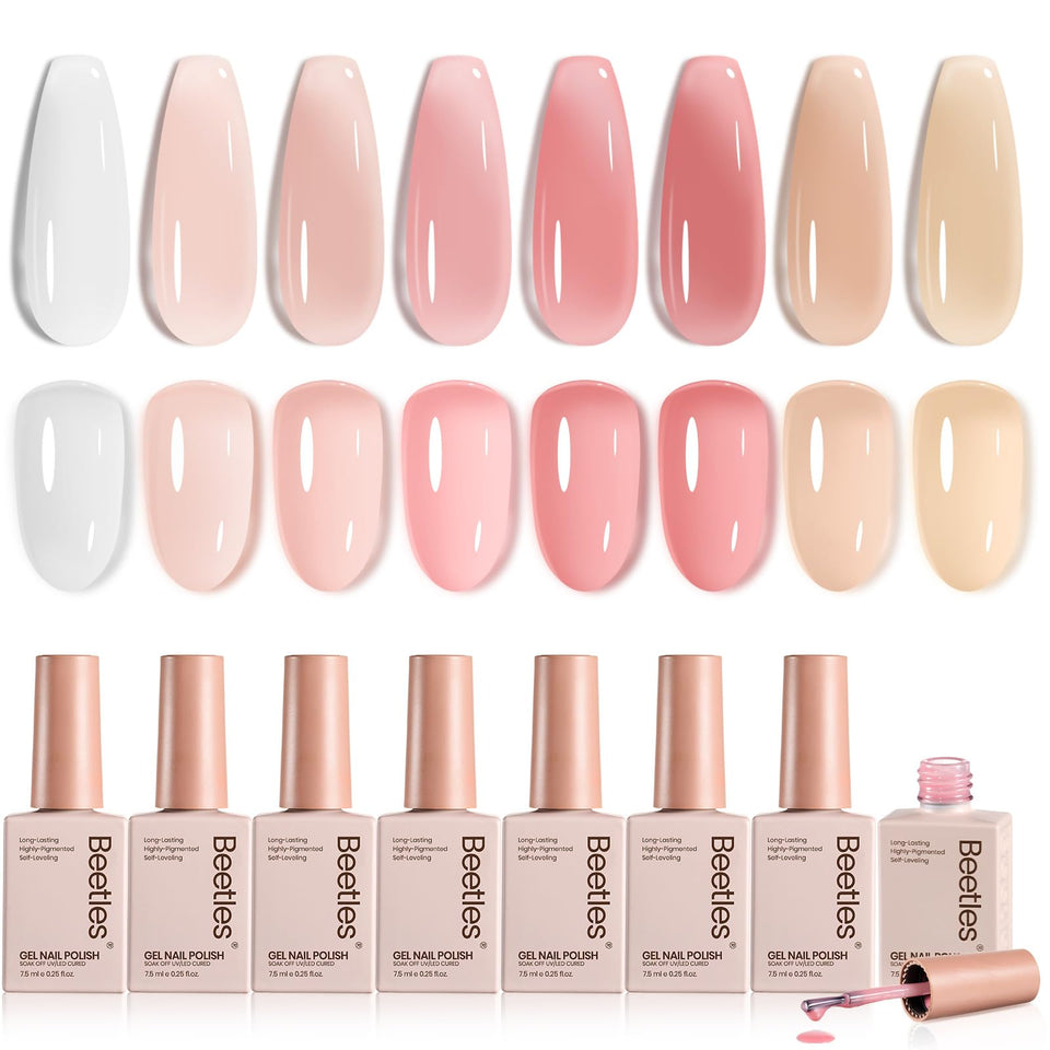 beetles Gel Polish front packaging showing eight jelly bottles and kit appeal