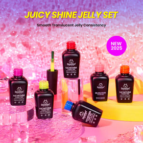 Beetles lifestyle image of neon jelly nails paired with summer outfit