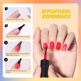 Beetles nails in use with neon jelly manicure highlighting glossy finish