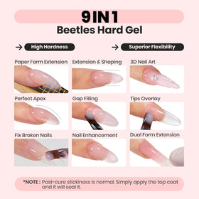 Beetles jelly nude swatch on nail tip showing subtle color enhancement