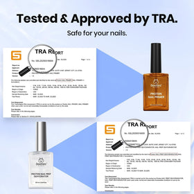 Beetles label ingredients close-up showing HEMA-free and acid-free claim for sensitive nails
