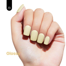beetles cured nails in Lemon Cheese demonstrating glossy salon finish and durability
