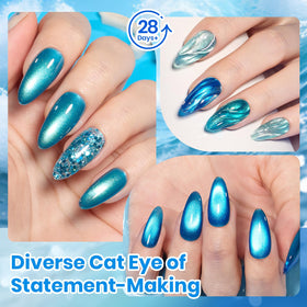 beetles magnetic wand close-up over polish, demonstrates easy cat eye creation