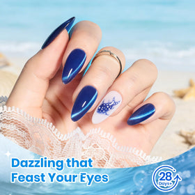 beetles nail wheel swatches of six blues, helps choose the perfect shade
