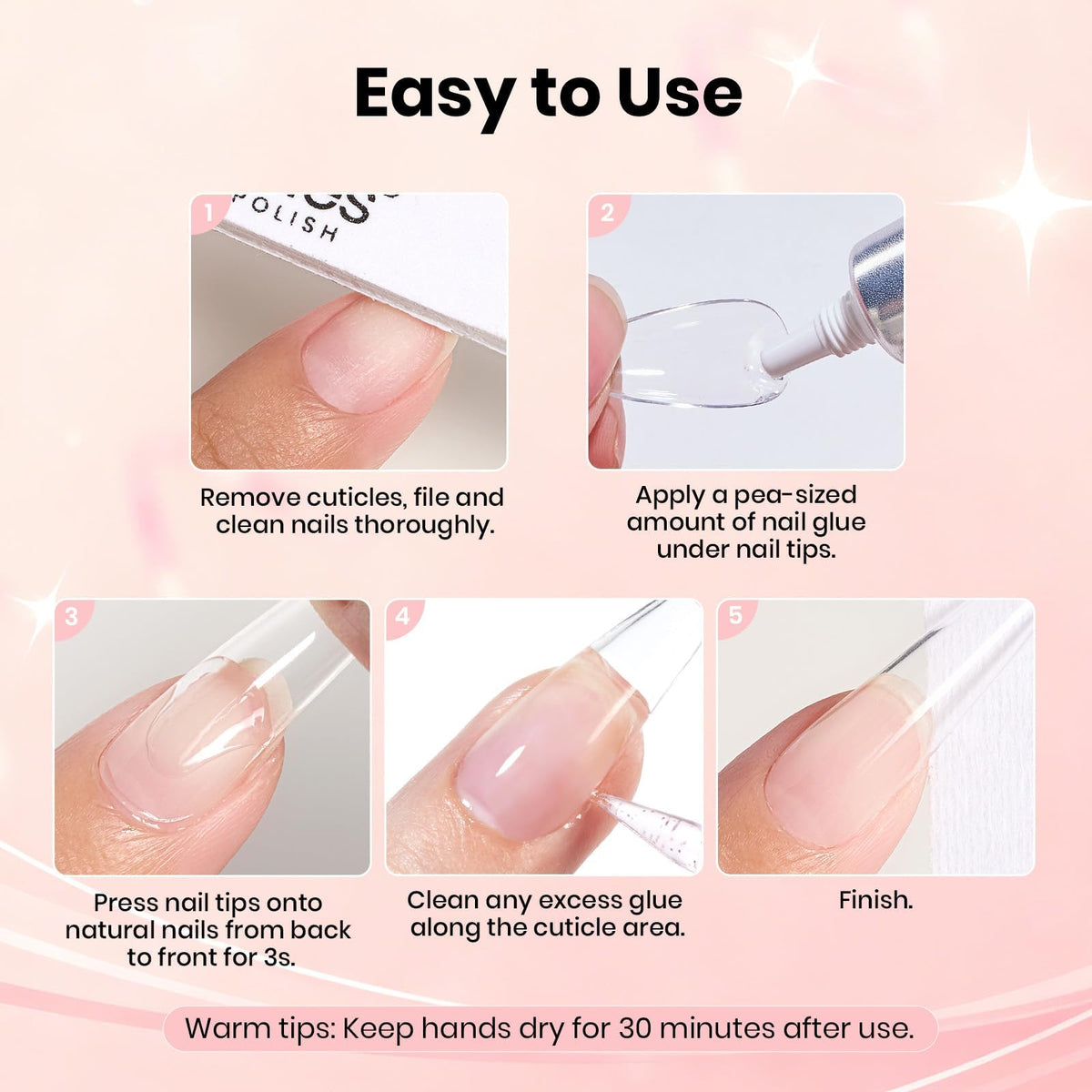beetles lifestyle manicure finish on hands, salon-look hold without UV lamp