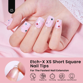 Beetles finished manicure lifestyle shot showcasing natural short square look